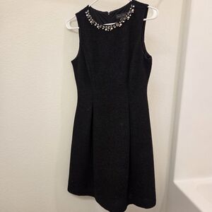 Jessica Howard Black Shimmer Jewel Neck Cocktail Dress Fit & Flare Size 6